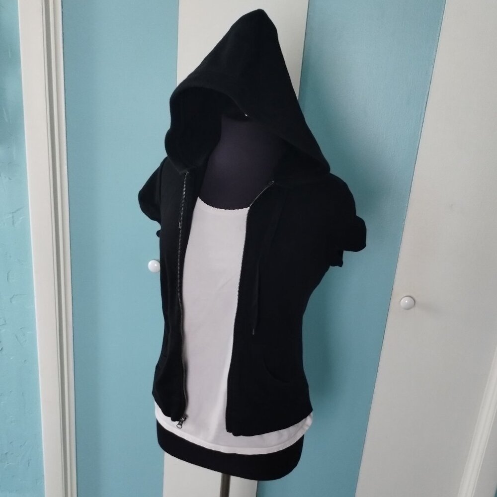 Prospirit Athletic Gear Hooded Zip-Up Black Vest w/ Pockets - Picture 3 of 5